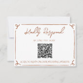 Cartons Réponse Mariage Code QR Terracotta Orange Brûlé Floral (Devant)