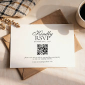 Cartons Réponse Mariage Code Qr Typographie De Script Moderne