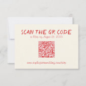 Cartons Réponse Mariage Code QR Vintage Rouge (Devant)