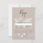 Cartons Réponse Mariage Compass de passeport de mariage de destina (Dos)