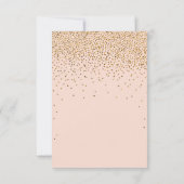 Cartons Réponse Mariage Confetti en or rose et glam (Dos)
