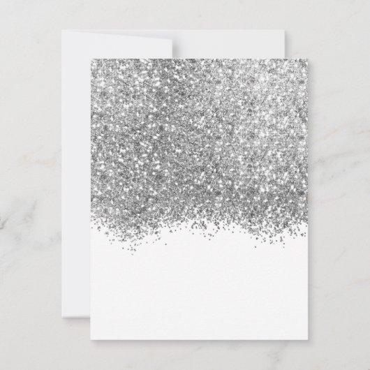 Cartons Réponse Mariage Confetti Parties scintillant blanche en ar (Dos)