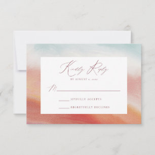 Cartons Réponse Mariage couleur Abstrait Aquarelle