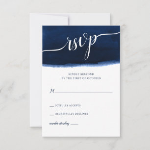 Cartons Réponse Mariage couleur bleu marine
