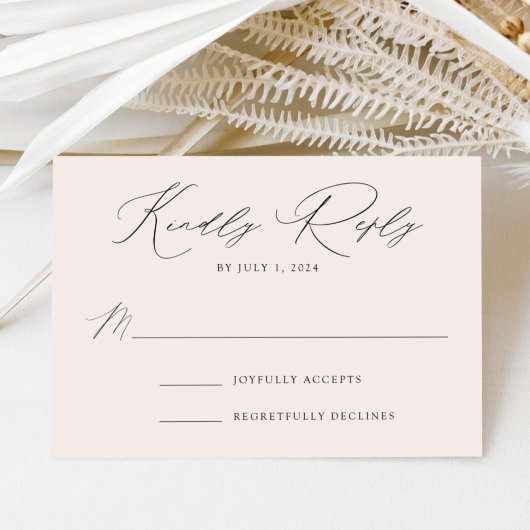 Cartons Réponse Mariage Crème Élégant Moderne