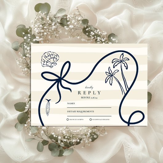 Cartons Réponse Mariage Croquis de Côte