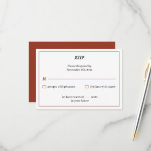 Cartons Réponse Mariage Customisé Brown simple