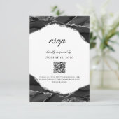 Cartons Réponse Mariage d'âge moderne noir blanc argenté (Debout devant)