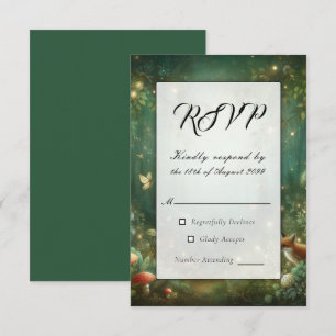 Cartons Réponse Mariage dans la Forêt Enchantée de Vert Émeraude