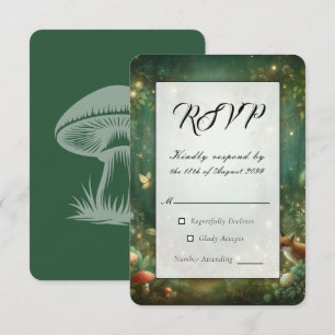 Cartons Réponse Mariage dans la Forêt Enchantée de Vert Émeraude