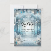 Cartons Réponse Mariage dans une forêt enneigée scintillante (Devant)