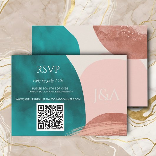 Cartons Réponse Mariage d'aquarelle Abstrait
