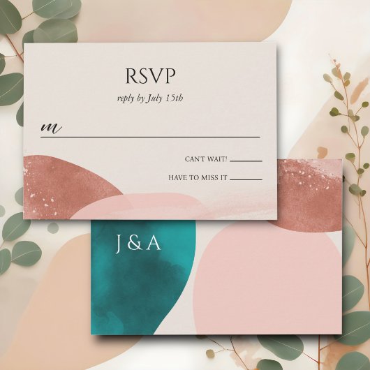 Cartons Réponse Mariage d'aquarelle Abstrait