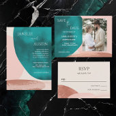 Cartons Réponse Mariage d'aquarelle Abstrait