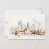 Cartons Réponse Mariage d'aquarelle Atlanta Georgia Landscape (Dos)