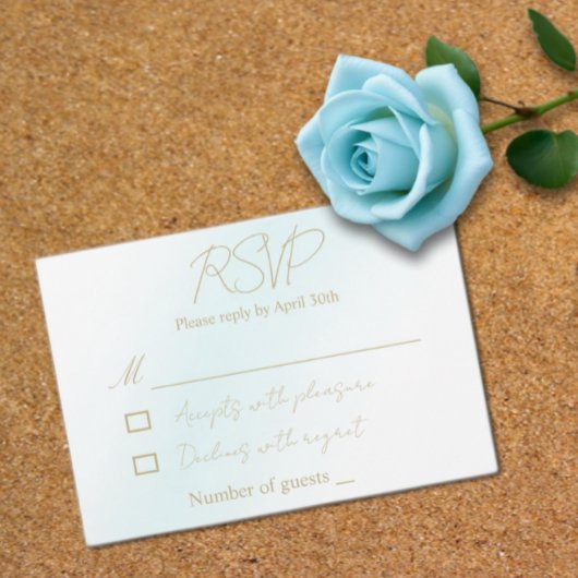 Cartons Réponse Mariage d'aquarelle bleu