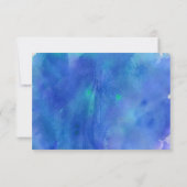 Cartons Réponse Mariage d'aquarelle bleu (Dos)