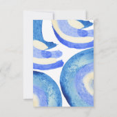 Cartons Réponse Mariage d'aquarelle bleu Art Abstrait contemporain (Dos)