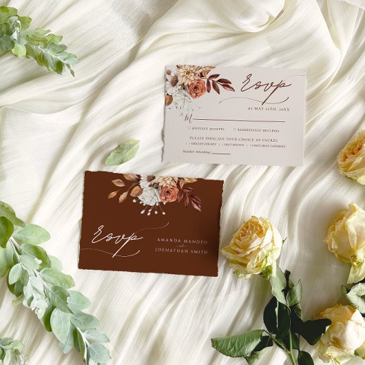 Cartons Réponse Mariage d'aquarelle d'automne de la nature