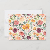 Cartons Réponse Mariage d'aquarelle de fleurs végétales toscanes (Dos)