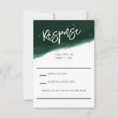 Cartons Réponse Mariage d'aquarelle Emerald et Bronze (Devant)