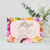 Cartons Réponse Mariage d'aquarelle fleurie en gras (Debout devant)