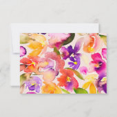 Cartons Réponse Mariage d'aquarelle fleurie en gras (Dos)