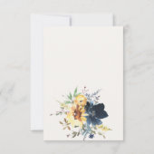 Cartons Réponse Mariage d'aquarelle florale de tournesol de la Mar (Dos)