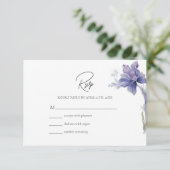 Cartons Réponse Mariage d'aquarelle Iris violet (Debout devant)