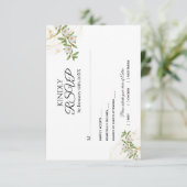 Cartons Réponse Mariage d'aquarelle moderne blanc et vert (Debout devant)