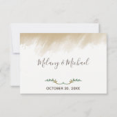 Cartons Réponse Mariage d'aquarelle naturelle de verdure tendance  (Dos)