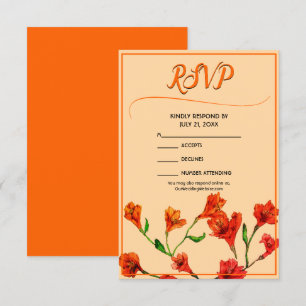 Cartons Réponse Mariage d'aquarelle orange