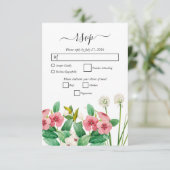 Cartons Réponse Mariage d'aquarelle périphérique fleur sauvage (Debout devant)