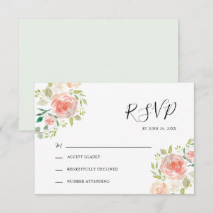 Cartons Réponse Mariage d'aquarelle rose orange vif
