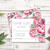 Cartons Réponse Mariage d'aquarelle rose pâle