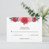 Cartons Réponse Mariage d'aquarelle rouge (Debout devant)