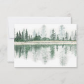 Cartons Réponse Mariage d'aquarelle Rustic Mountain Forest (Dos)