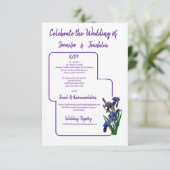 Cartons Réponse Mariage d'aquarelle simple violet Iris (Debout devant)
