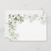 Cartons Réponse Mariage d'aquarelle vert pâle rose à  (Dos)
