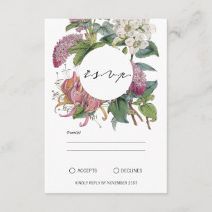 Cartons Réponse Mariage d'aquarelle vintage
