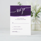 Cartons Réponse Mariage d'aquarelle violet (Debout devant)