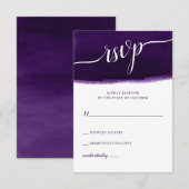 Cartons Réponse Mariage d'aquarelle violet (Devant / Derrière)