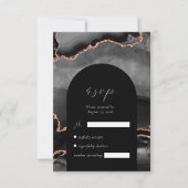 Cartons Réponse Mariage d'arche d'arche d'or Rose noir moderne (Devant)