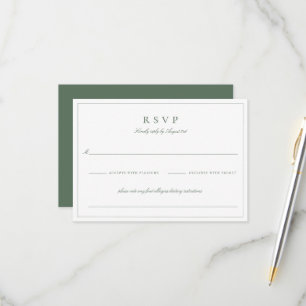Cartons Réponse Mariage d'arête botanique Monogramme