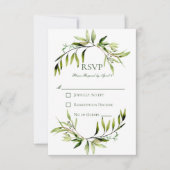 Cartons Réponse Mariage d'armature de verdure rustique (Devant)