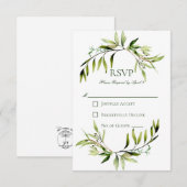 Cartons Réponse Mariage d'armature de verdure rustique (Devant / Derrière)