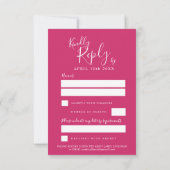 Cartons Réponse Mariage d'art fleuris rose rouge Iris (Dos)