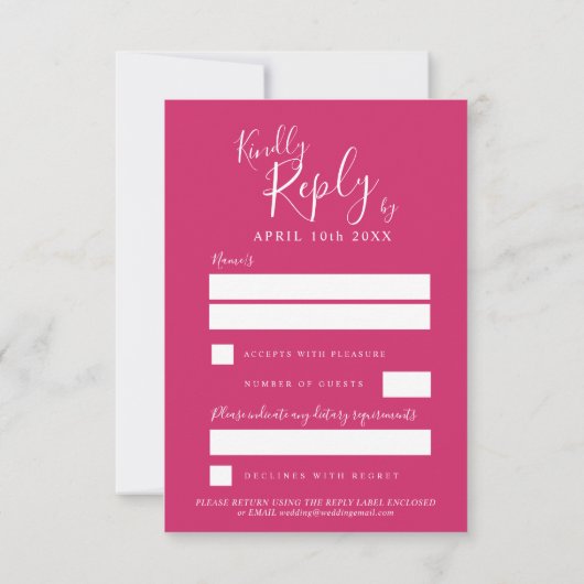 Cartons Réponse Mariage d'art fleuris rose rouge Iris (Dos)