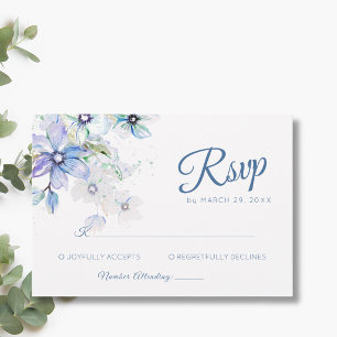 Cartons Réponse Mariage d'Art Floral Botanique Pastel d'Hiver Roma