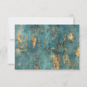 Cartons Réponse Mariage d'art moderne turquoise Gold Elegant (Dos)